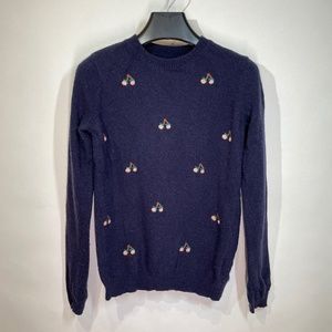 Ochirly Embroidered Cherries Sweater